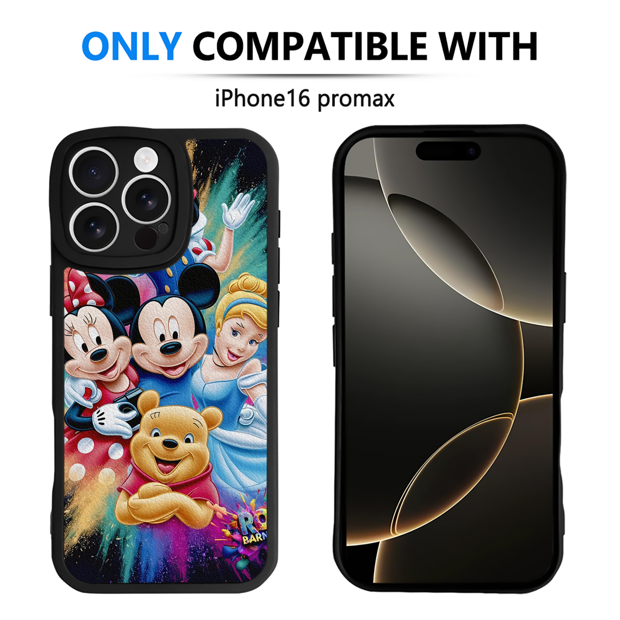 （画像用） ミッキーマウス Mickey Mouse 【iPhone 16シリーズ対応】シリコンスマホケース（レザー調） 材質：シリコン